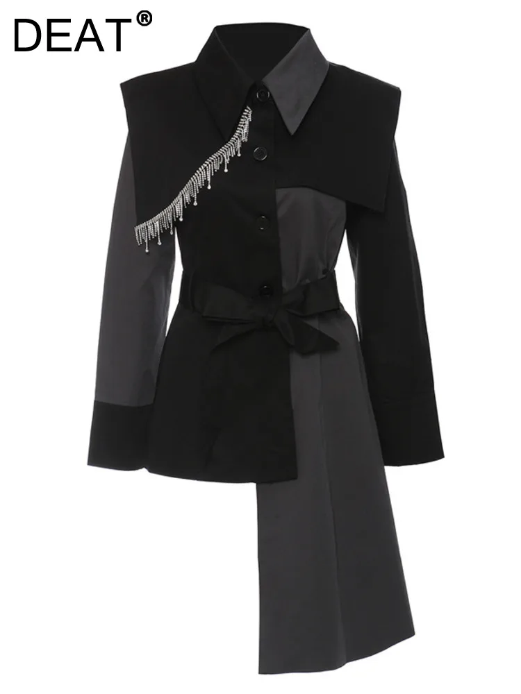 Женская Асимметричная куртка с отложным воротником и длинными рукавами - купить