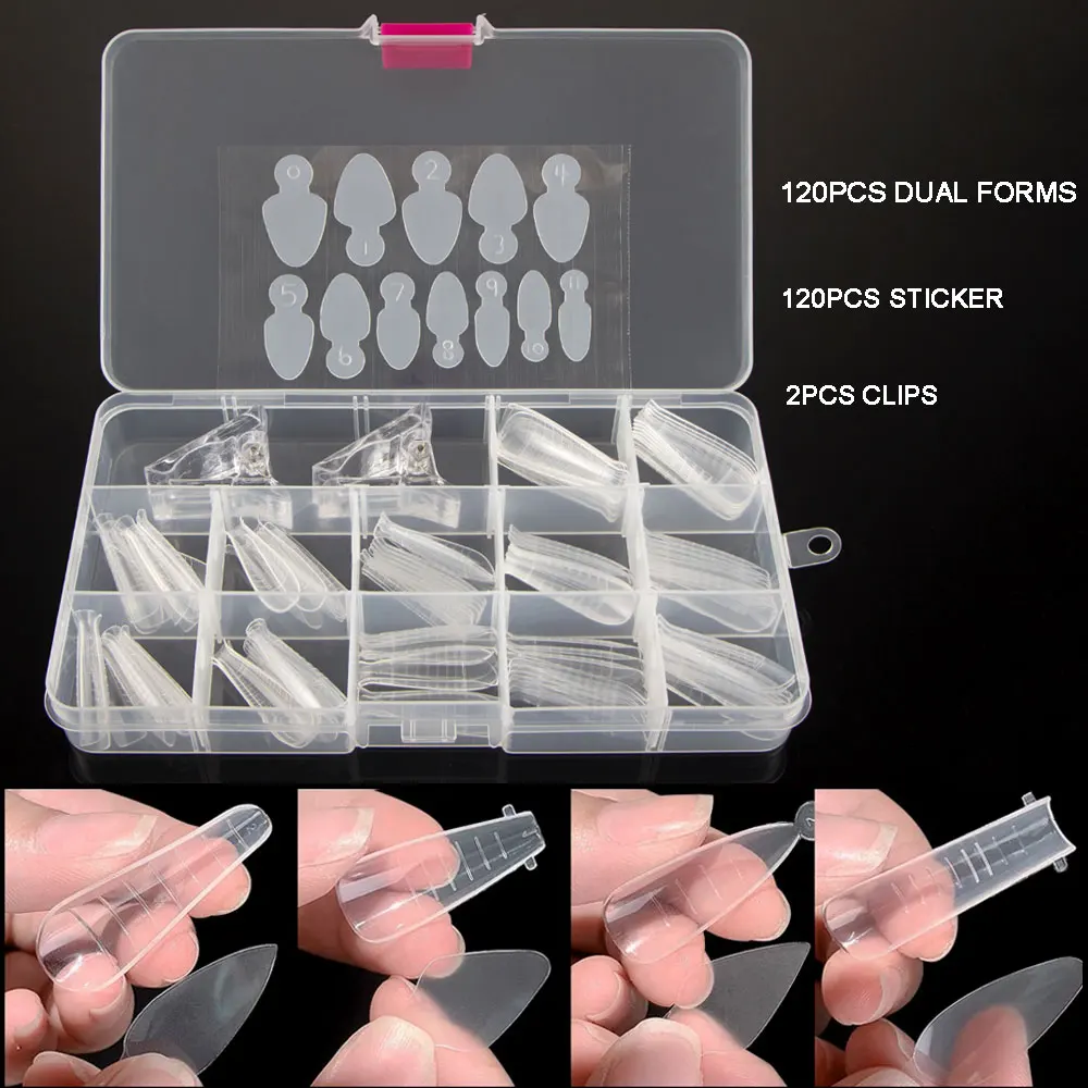 

Форма для ногтей с зажимами, 120 шт