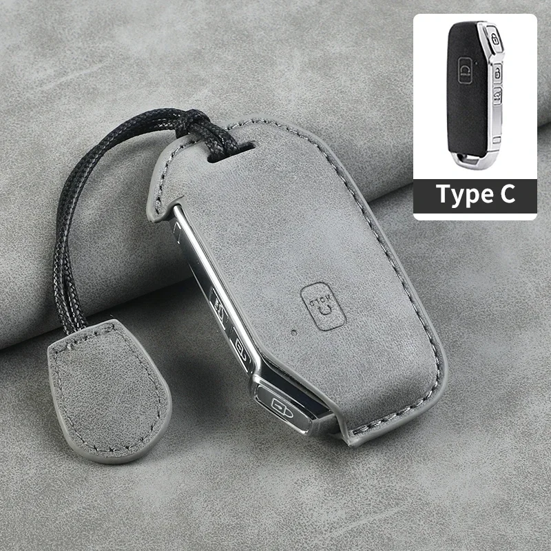 

Кожаный чехол с 3+1 кнопками для Kia, чехол для дистанционного ключа автомобиля, брелок для Hyundai Tucson Sonata Santa FE Carens, защитный брелок для ключей