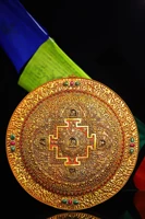 13 tibetan temple collection tibetan silver gilt gem auspicious eight treasures shakyamuni thangka mandala hanging screen