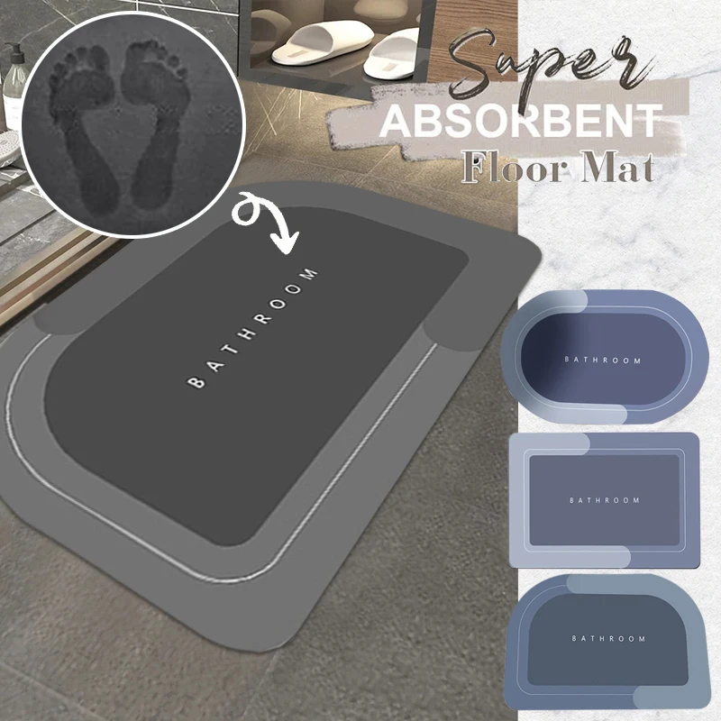 

Non-slip Bath Rug Super Absorbent Bath Mat Quickly Drying Bathroom Mat Doormat Diatomite Bathroom Mats Alfombra De Baño