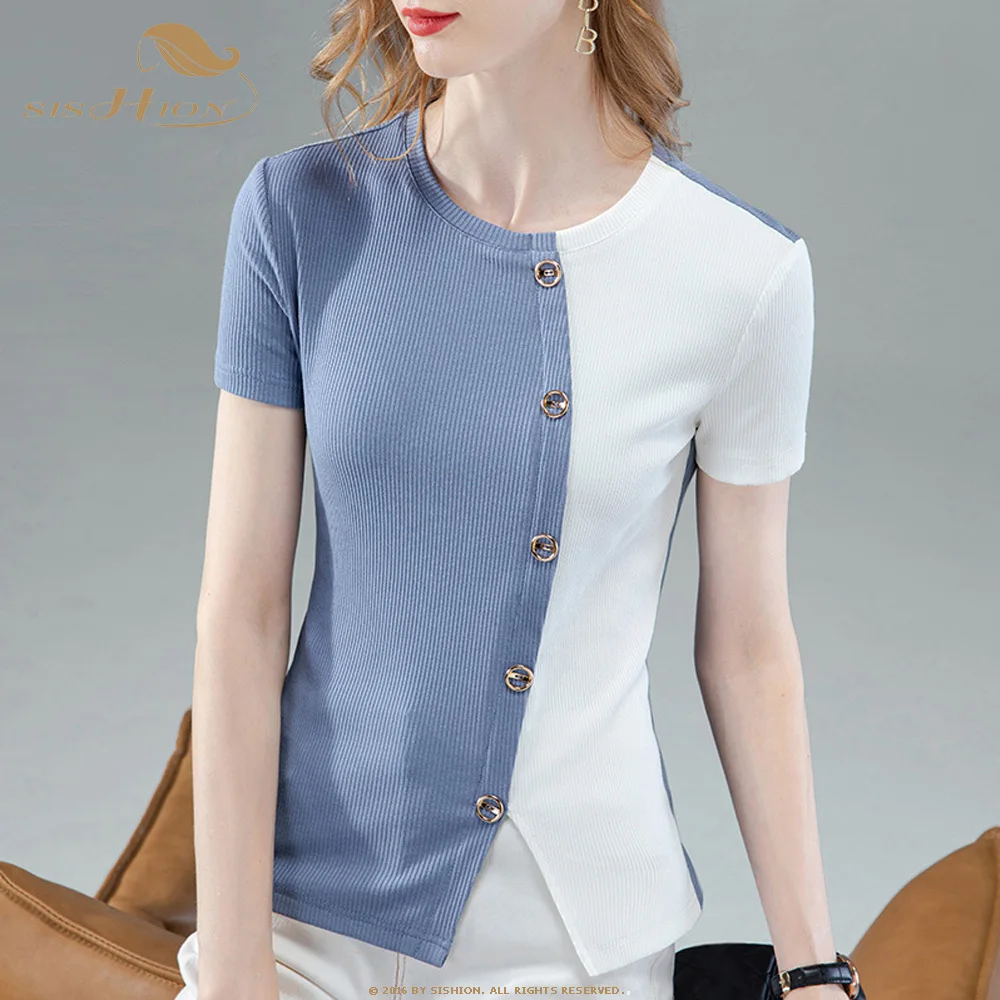 

Женская хлопковая Футболка с рукавом до локтя VD2933