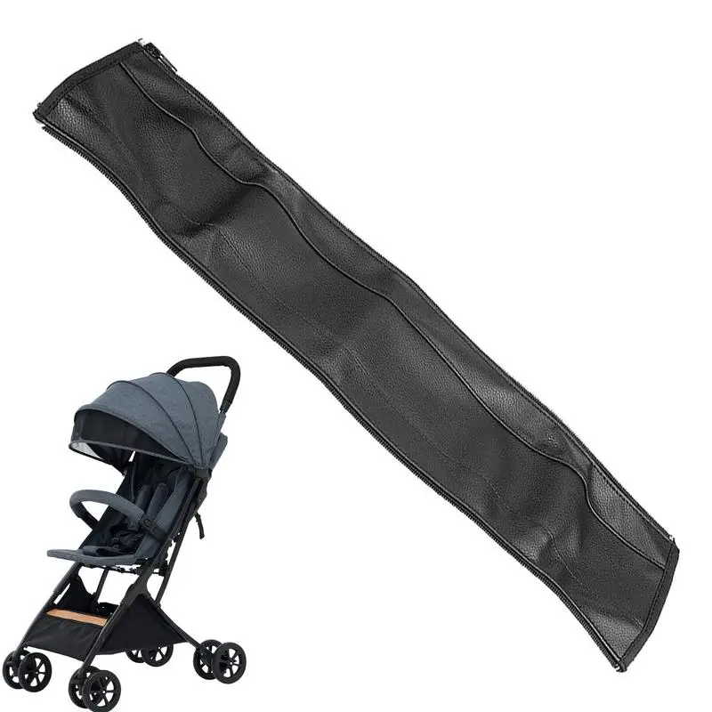 

Stroller Handle Bar Cover PU Leather Baby Pram Handle Cover Removable Protective Case Sleeve With Zipper-Opening For Pushchair