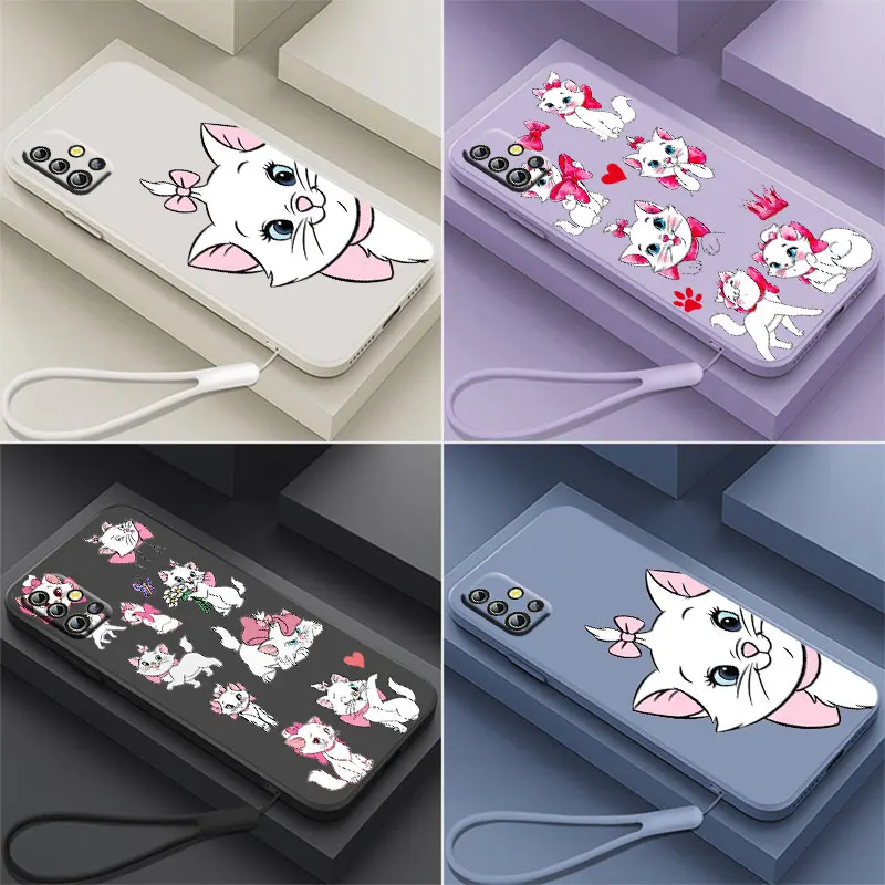 

The AristoCats Anime Cute Phone Case For OPPO Reno 7 6 SE Z Find X5 X3 X2 Neo Lite Pro Liquid Rope Funda Cover Soft Silicone
