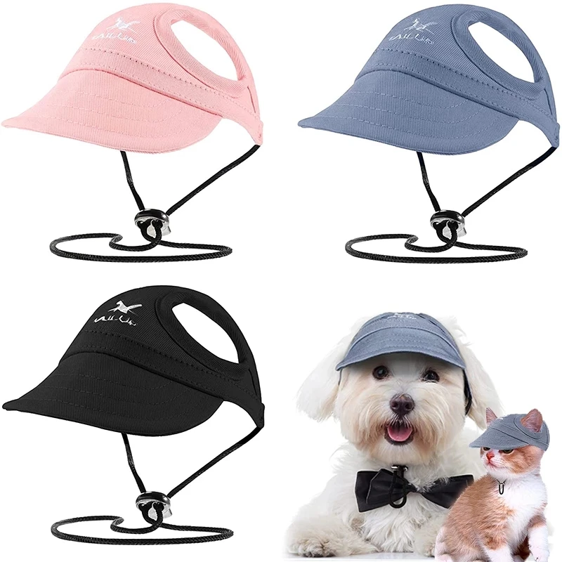 

With Ear Bulldog Adjustable Supplies Pet Puppy Dog Holes Pet French Baseball Visor Cap Chihuahua Hat Hat Outdoor Sunhat Sports