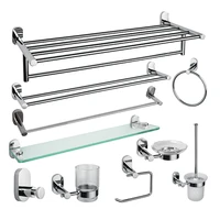 bathroom accessories set in stainless steel