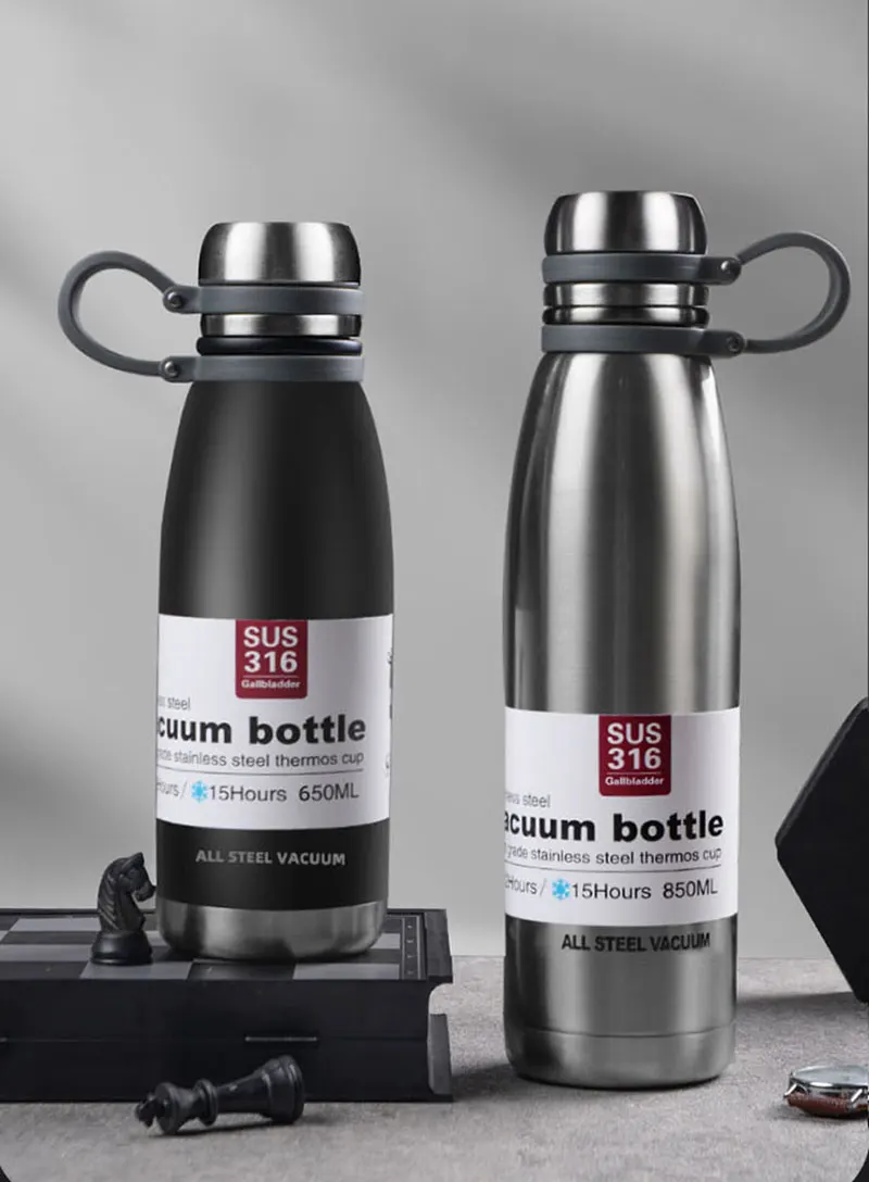 

650/1100ML Thermal Water Bottle Keep Cold and Hot Insulated Vacuum Flask 316 Stainless Steel Thermal Sport Water Bottle
