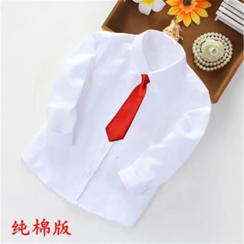 

2023 new Plain White Baby Boys Shirts Children Clothes Classic Top Kids Tee Cotton Girl Jumper Solid Student Uniform