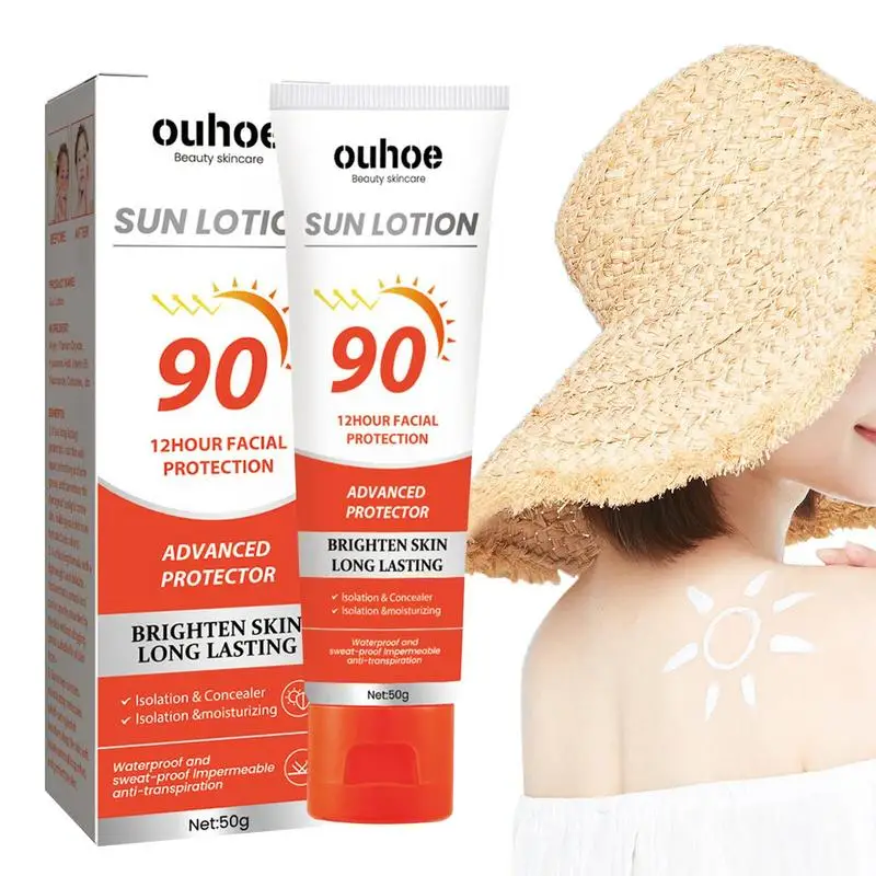 

Waterproof Face Sun Cream Facial Sunblock Oil-control Sunscreen Moisturizing Refreshing Not Greasy Protector SPF 90 Skin Care