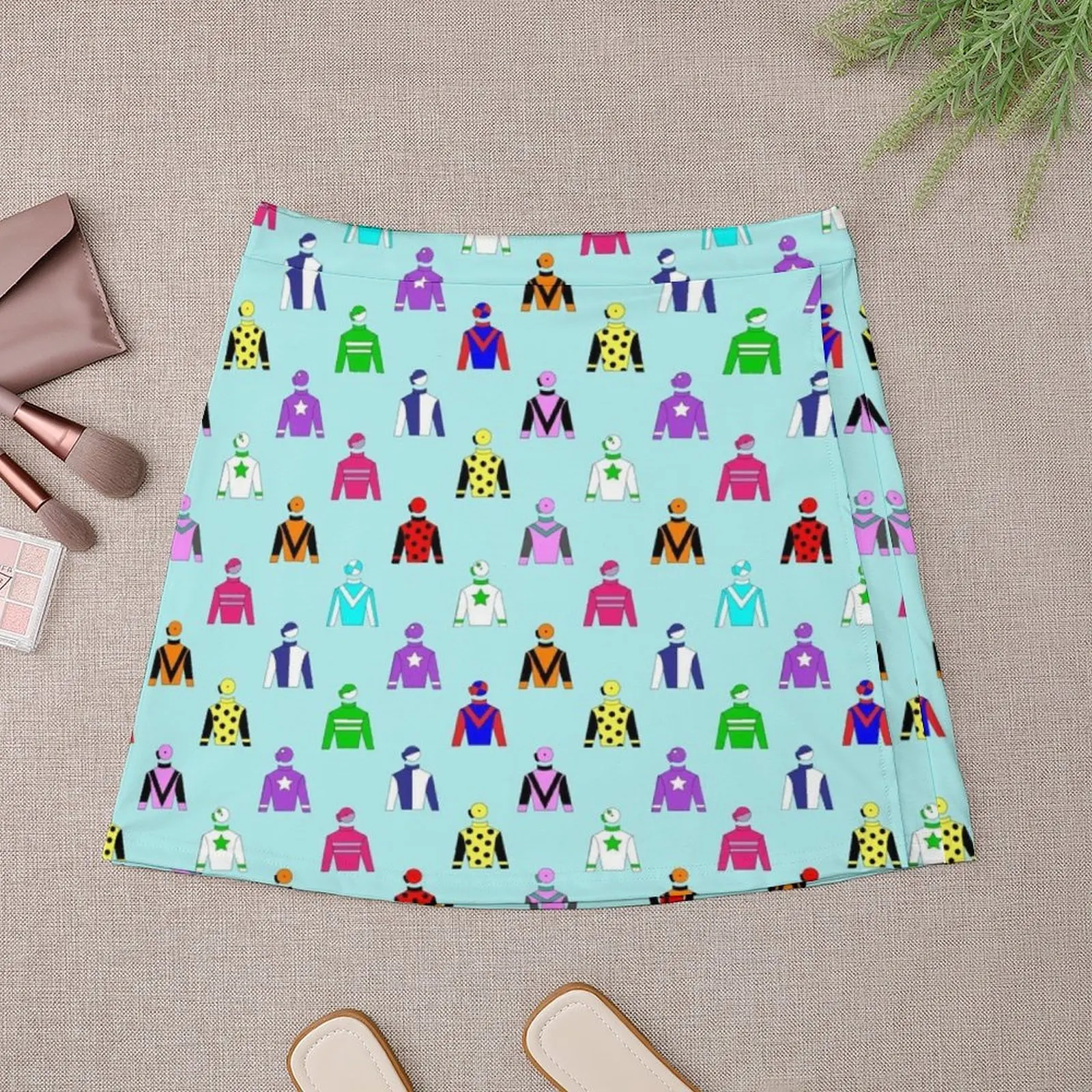 Скачки Жокей Шелковая мини-юбка платье женская летняя Женская юбка