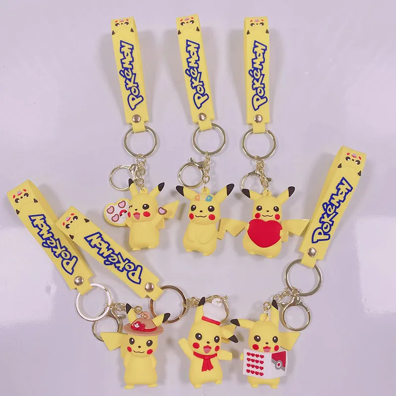 

ПВХ фигурка покемона, мультяшная кукла Пикачу, пряжка для ключа, подвеска для рюкзака, кукла эльфа Пикачу, Детская Праздничная игрушка, подарки