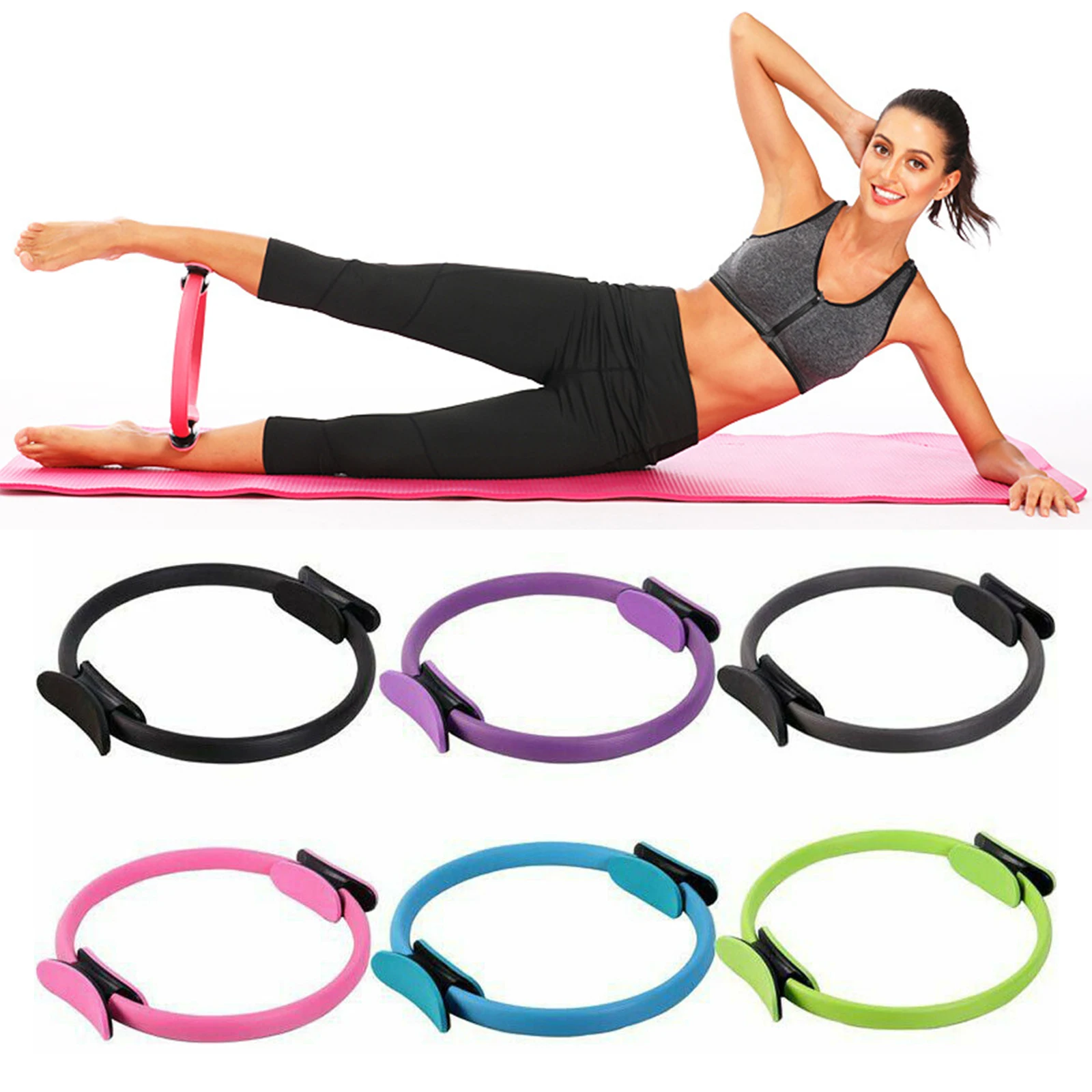 

38cm Yoga Fitness Ring Circle Pilates Women Girl Exercise Home Resistance Elasticity Yoga RingCircle Workout Pilates Accessories