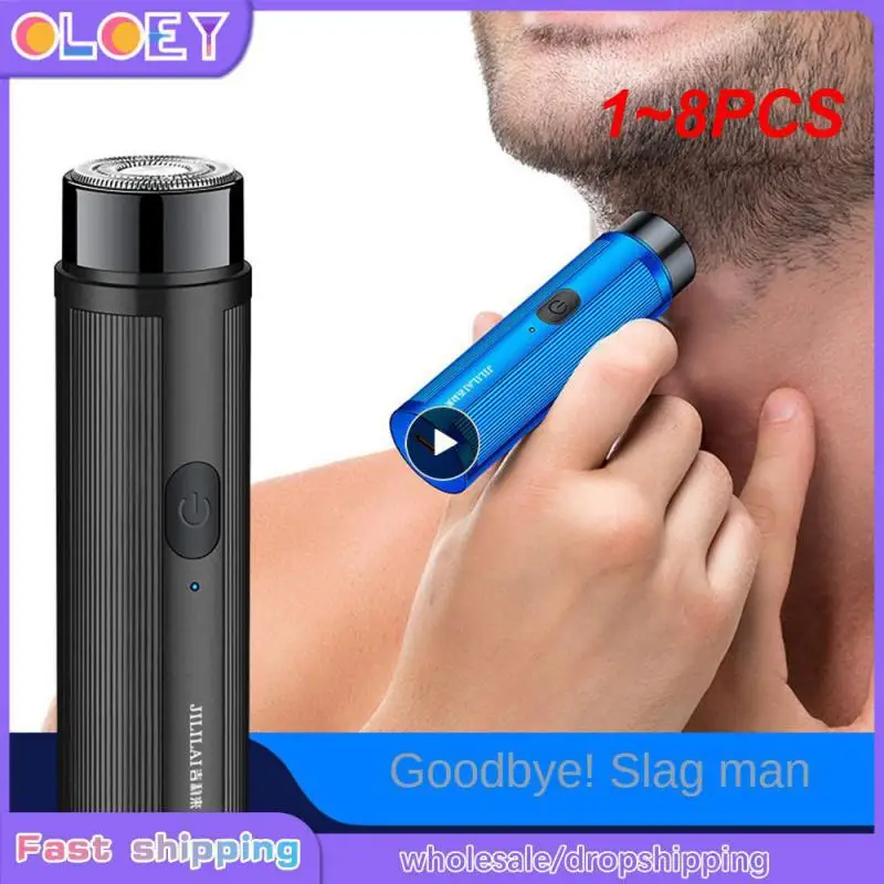 

1 ~ 8 шт., Мужская электрическая мини-бритва, автоматический триммер, портативный нож для бороды, бритва, перезаряжаемая бритва, мини-бритва для путешествий и автомобиля