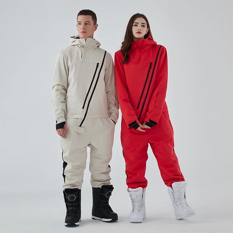 

New Ski Suit One Piece Women Men Overalls Outdoor Snowboard Jumpsuit Skiing Set Snow Pants Winter Clothing Windproof Waterproof