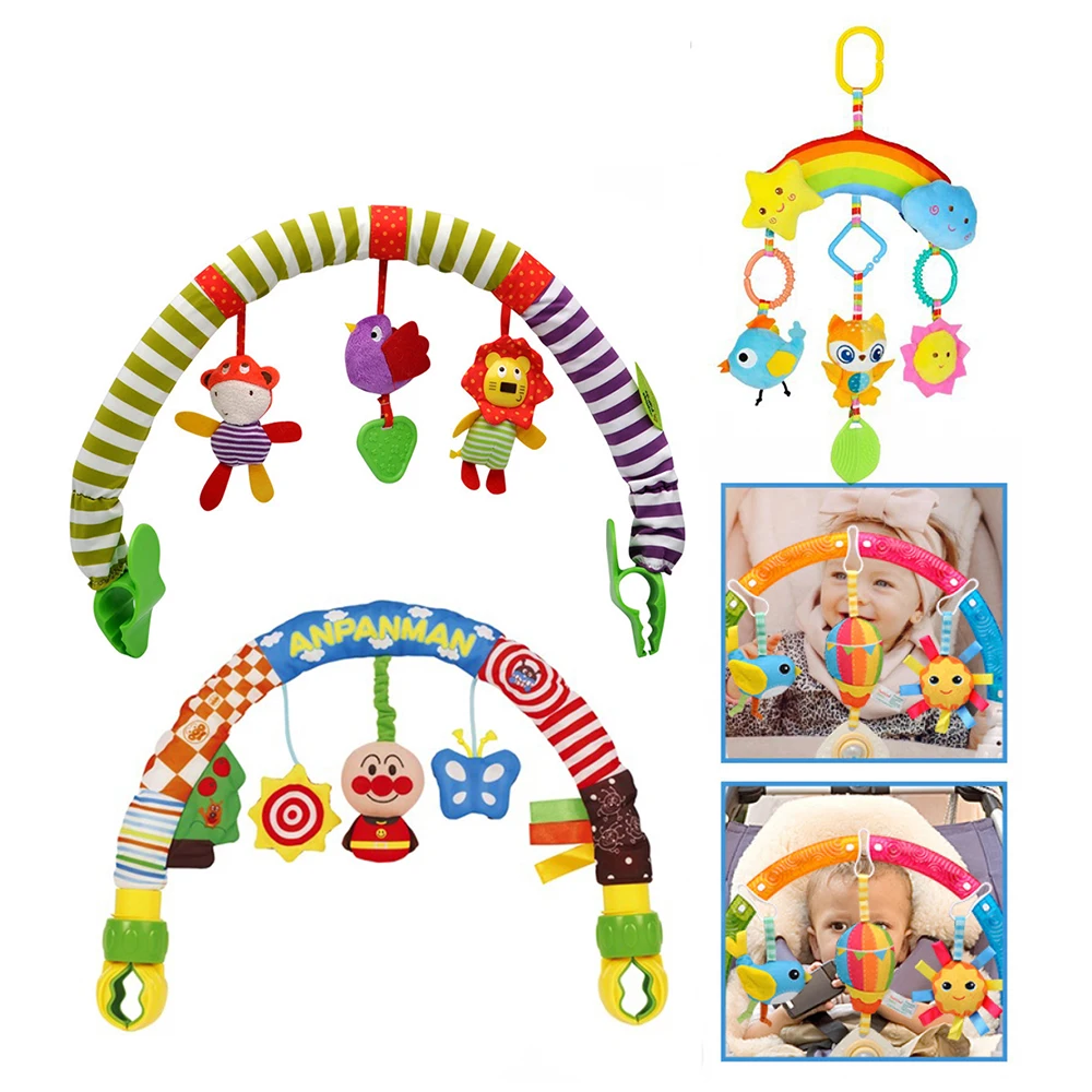 

Baby Stroller Arch Toys Crib Hanging Rattles Toys with Teether for Bassinet Car Seat Development Toy for Babies 0 6 12 18 Months