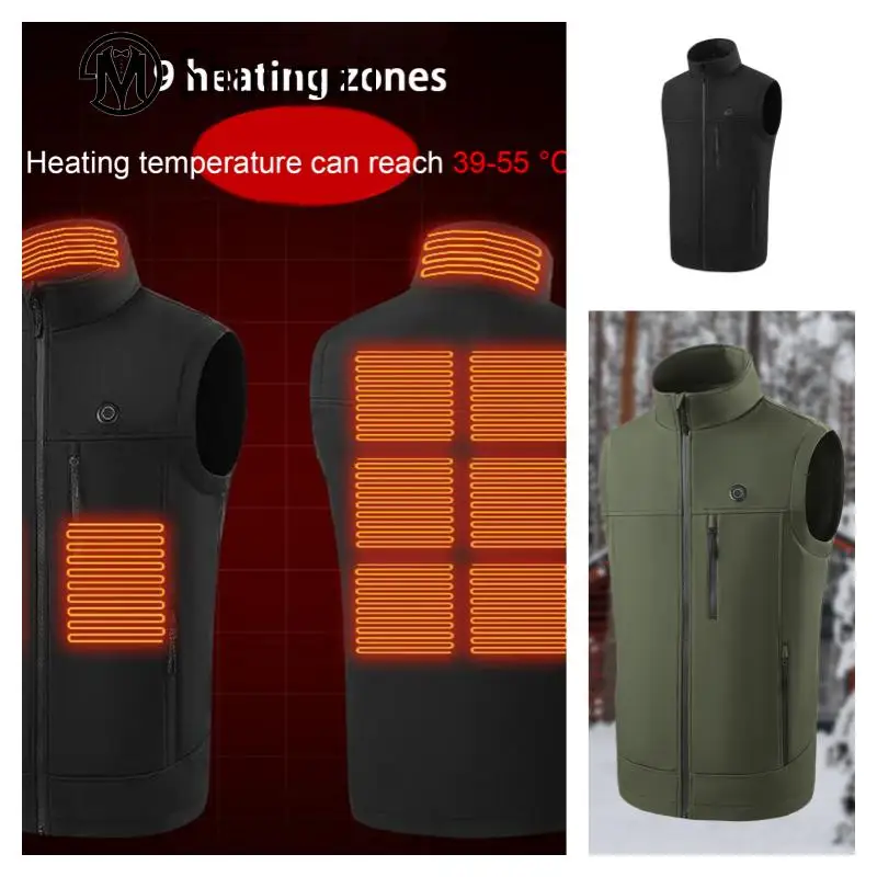 

Men Electric Heated Jackets Waterproof Interface Zipper Closure USB Heating Jacket 5V Low Voltage Smart Heating Vest for Camping