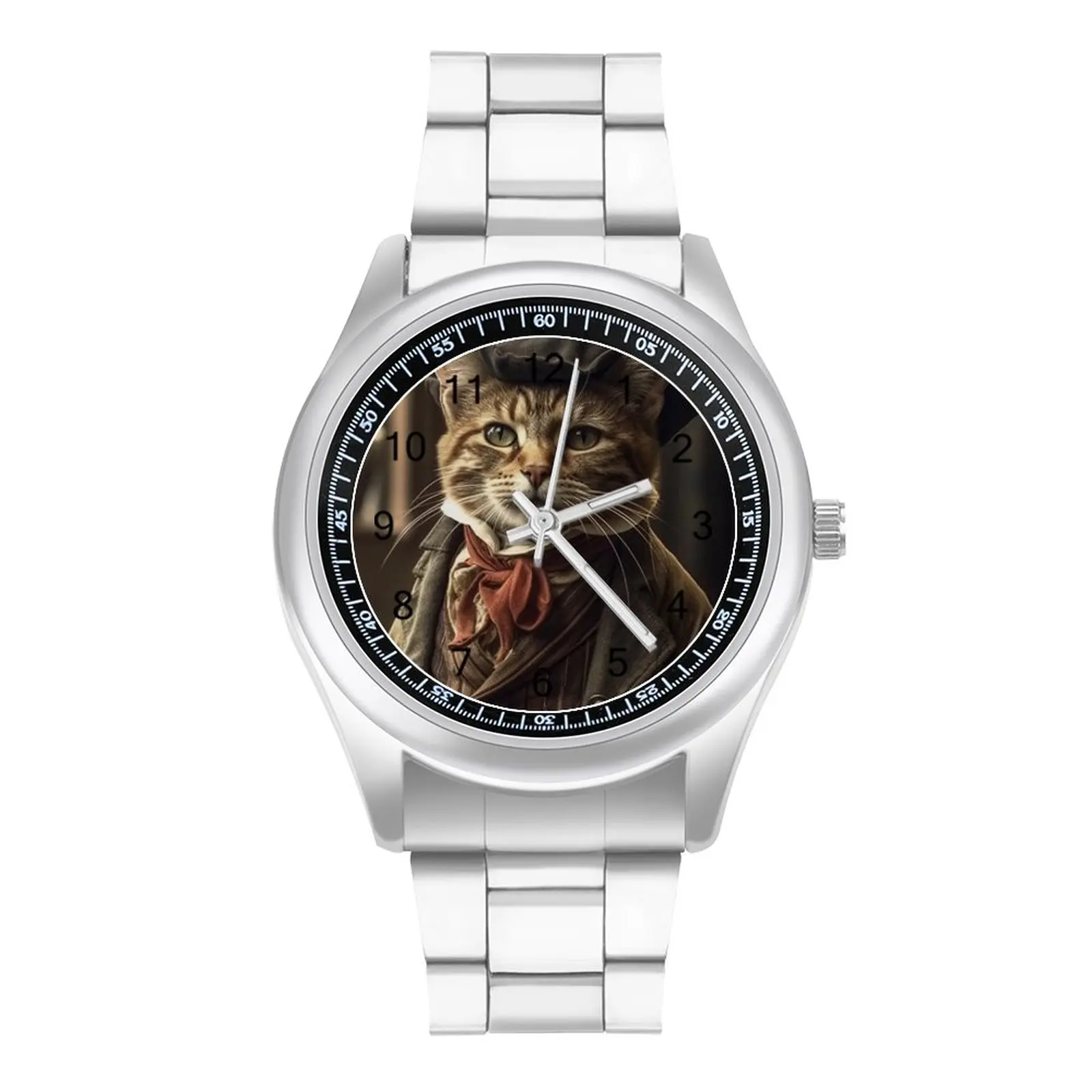 

Cat Quartz Watch Hunting Animal Business Unisex Wrist Watches Steel Design Upwrist Teens Wristwatch