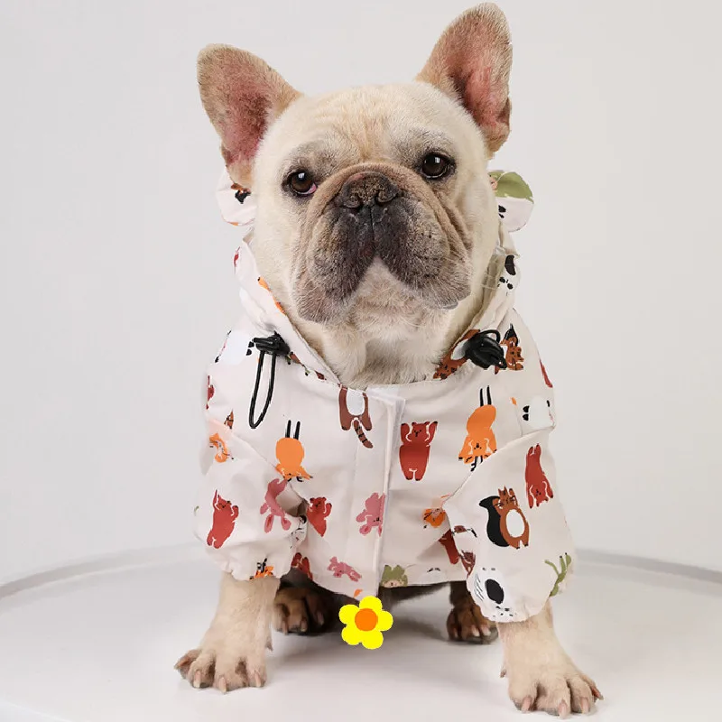 

Cartoon Dog Raincoat Pug Dog Clothes French Bulldog Waterproof Clothing Rain Jacket Schnauzer Welsh Corgi Shiba Inu Costume