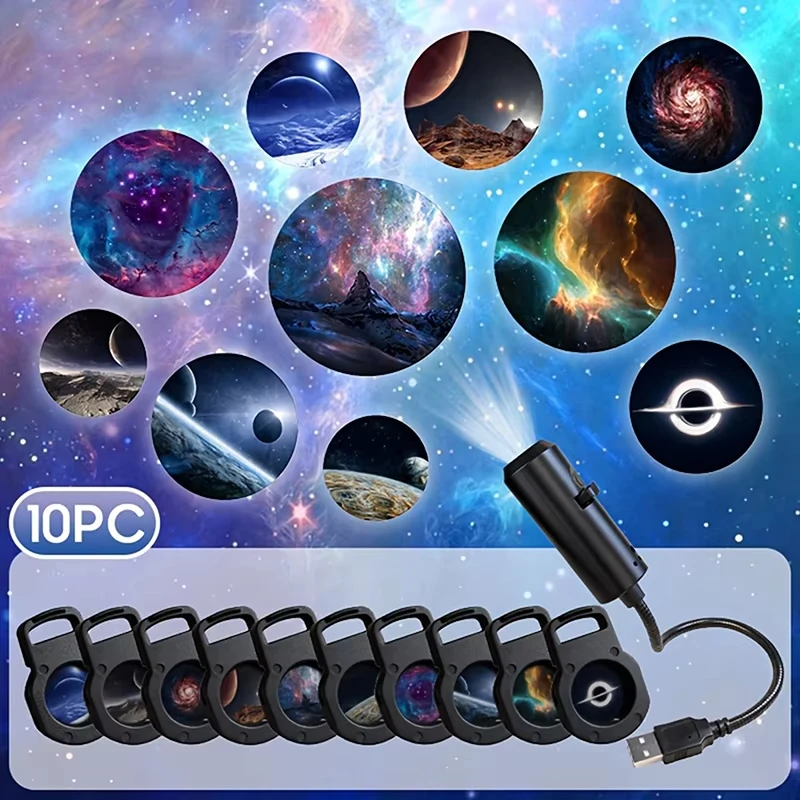 Фото Новый USB-проектор звездного неба с четким изображением, регулируемой яркостью, сенсорным управлением, ночник, проектор звезд для крыши автомобиля. №5