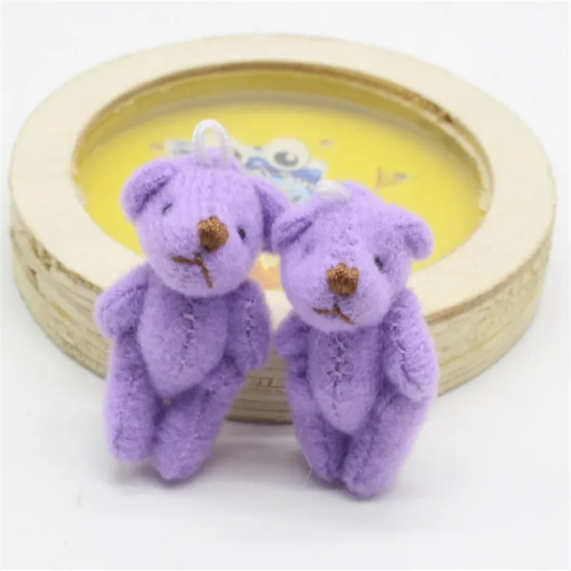 

3.5CM Kawaii Cute Joint Bowtie Teddy Bear Plush Toy Doll Stuffed Toy Wedding Gift Bouquet Decor Doll Toy