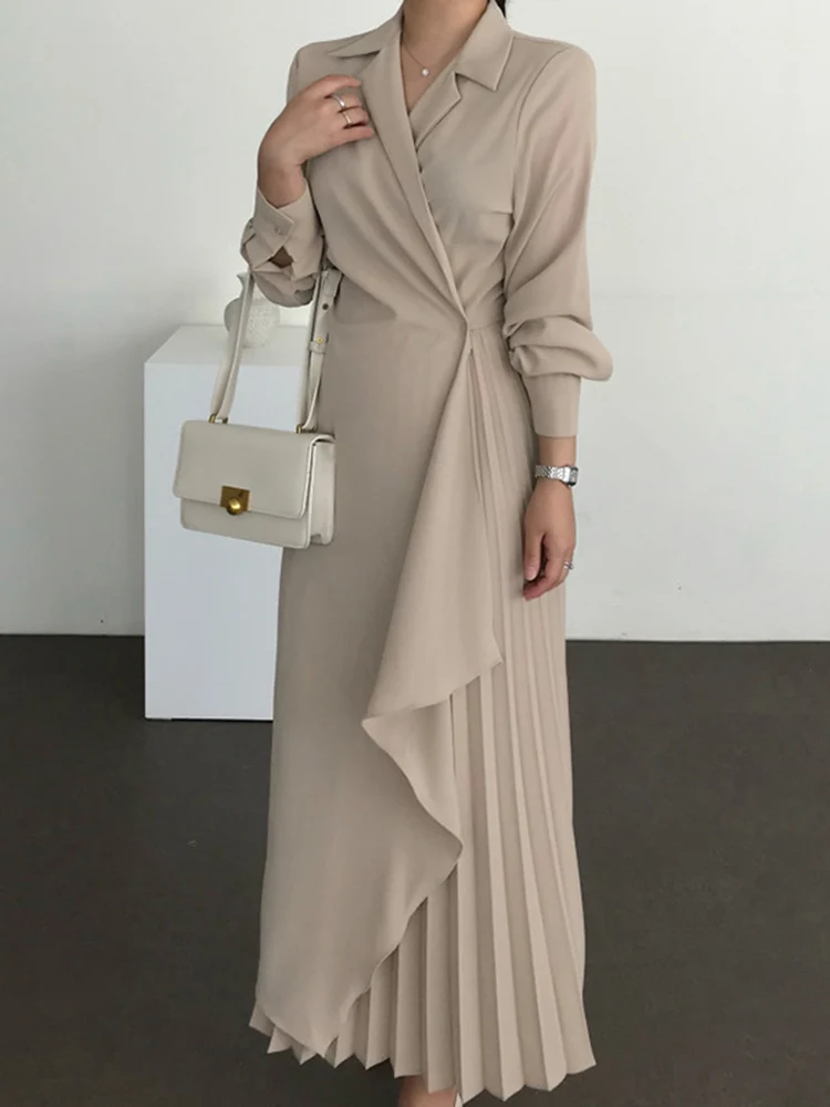

VONDA Elegant Party Long Dress 2022 Autumn Sexy Irregular Hem Maxi Dress Casual Formal Vestido Long Sleeve Shirt Dress Oversize