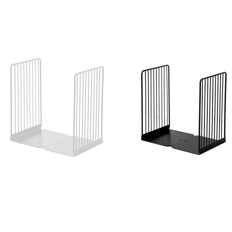 

1 Pair Bookend Book Stand Support Desktop Office Magazine Organizer