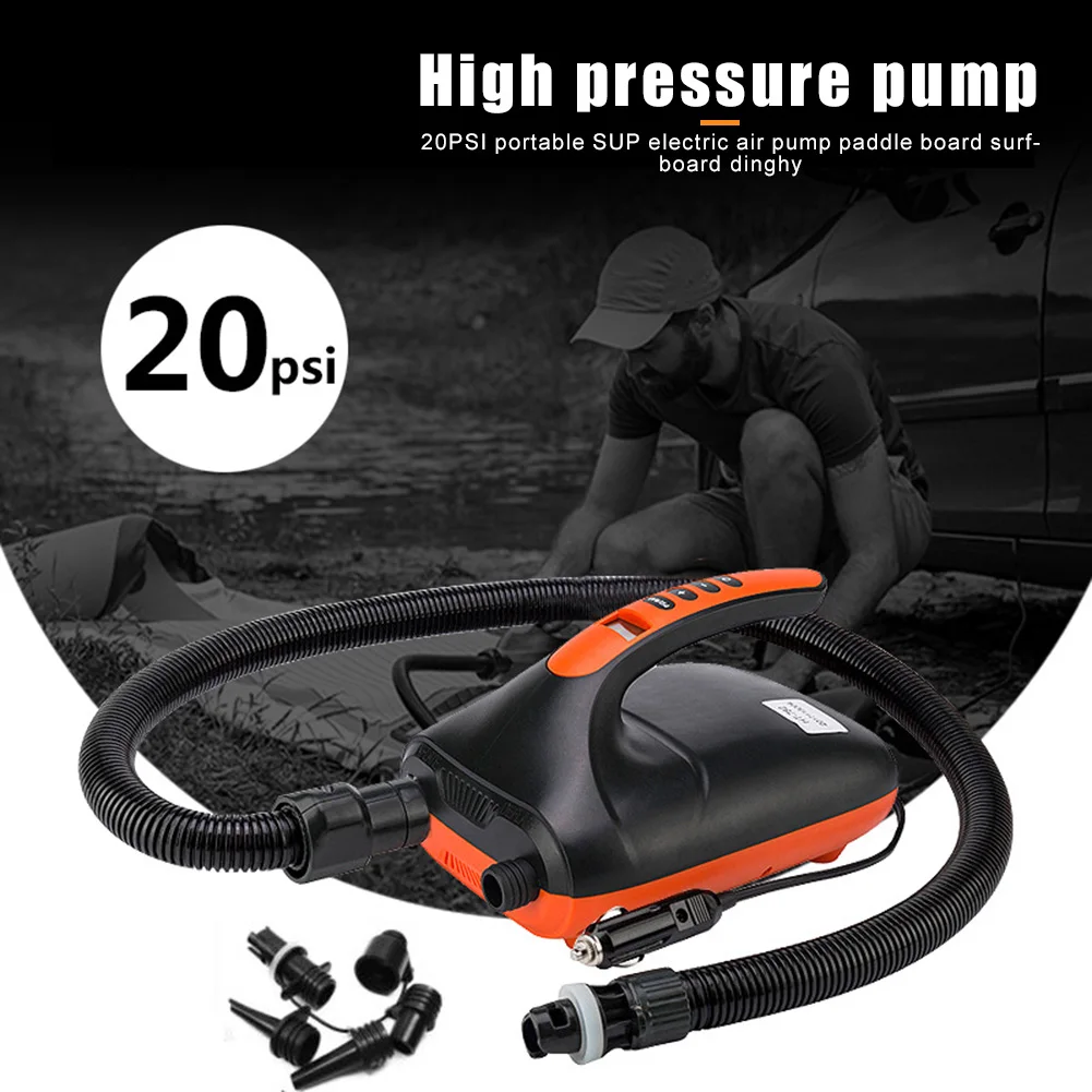 12V SUP Max 16/20 PSI Portable Electric Inflatable Pump for Paddle Board Kayak SUP Rubber Boat Mattress High Pressure Air Pump