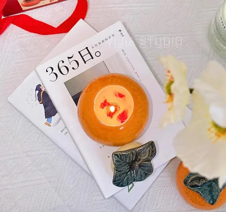 Подарочная коробка в виде апельсиновой свечи для ароматерапии с ручным подарком