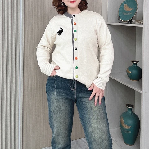 Женское блестящее пальто с длинным рукавом, Свободный вязаный кардиган, с круглым вырезом, цветные пуговицы, блестящее пальто, осень, зима, 2024