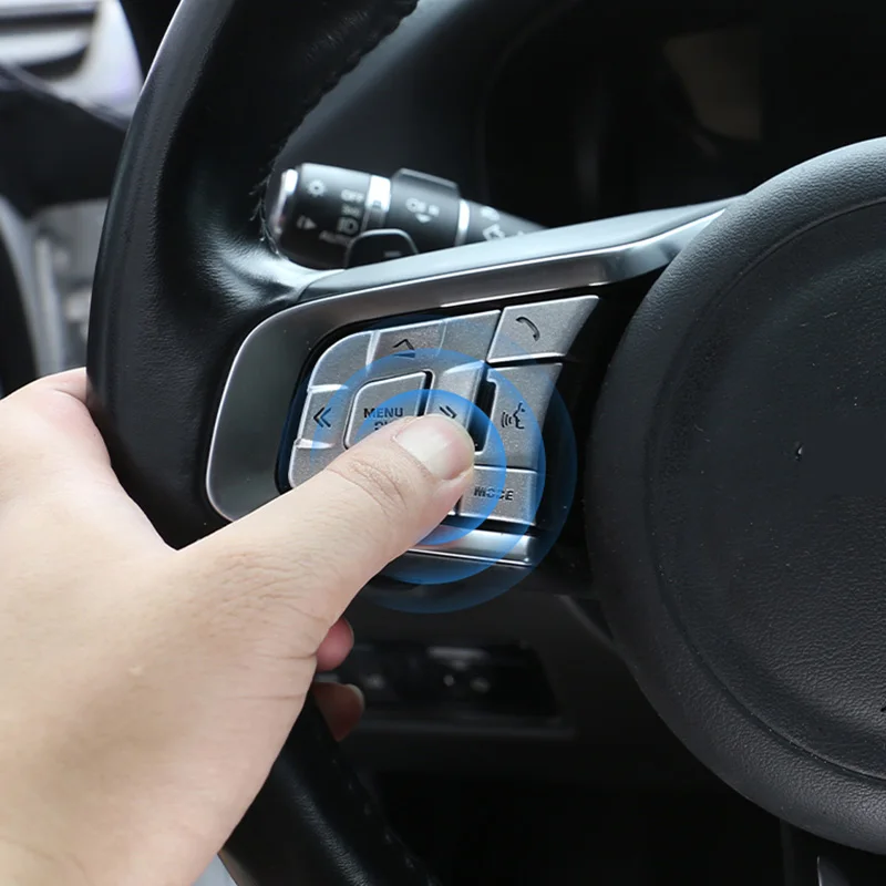 

Aluminum Alloy Car Steering Wheel Button Sequin Decorative Protection Sticker Accessories For Jaguar XE XF F-PACE E-PACE F-TYPE