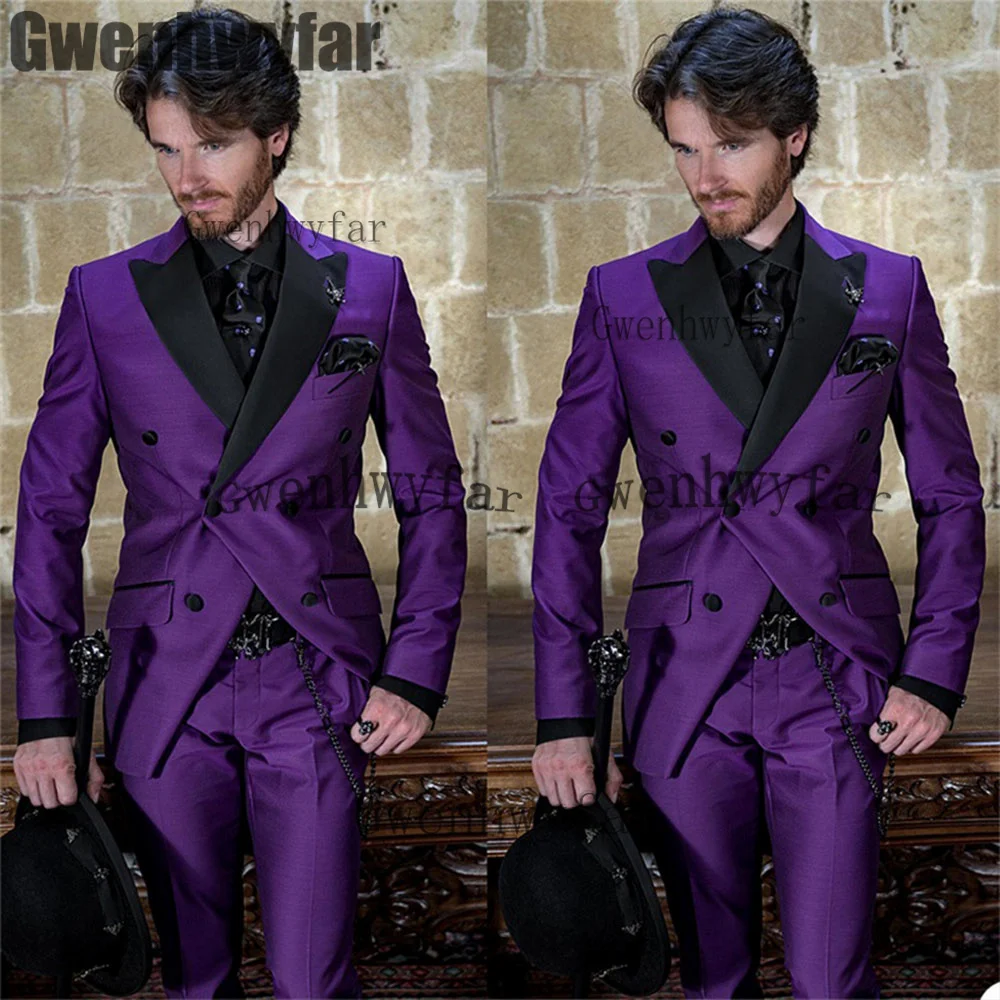 

Роскошные классические свадебные смокинги Gwenhwyfar, мужской костюм из двух предметов, официальный деловой Блейзер, элегантный стиль (Блейзер + брюки)