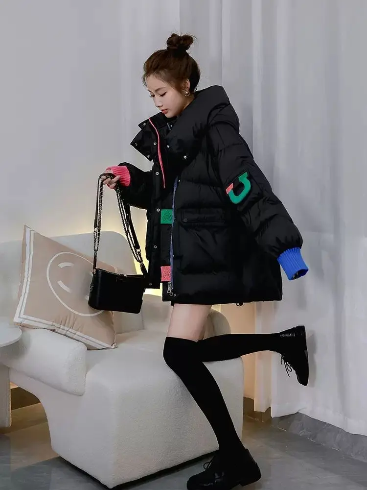 Oversized Winter Women Jacket Long Sleeve Puffer Jacket Parka Warm Cotton-padded Jacket Thick Coat Korean Fashion Snow Clothes