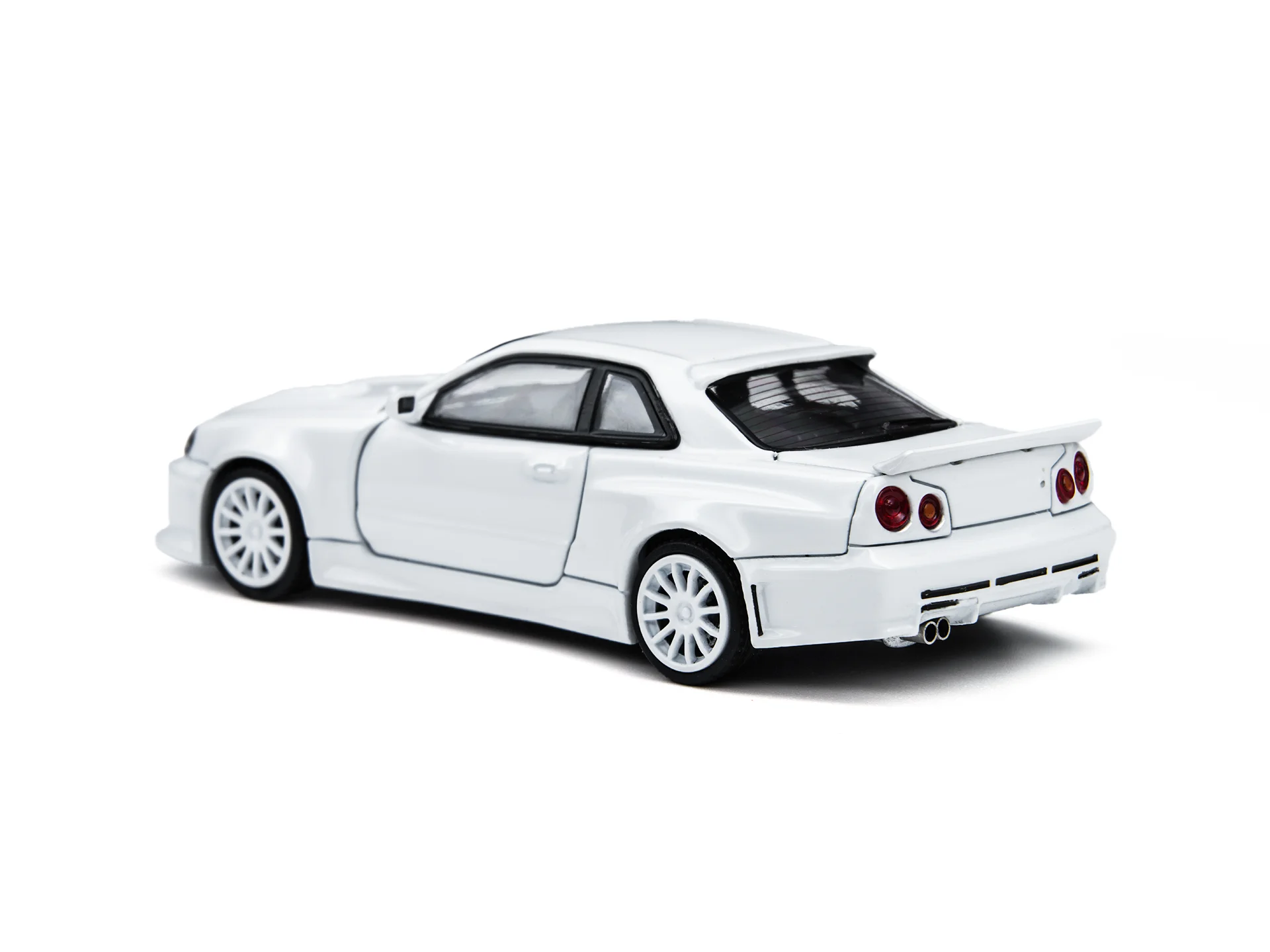 Фото Коллекционная модель автомобиля TimeMicro 1/64 R34 White Tiger Tooth Engineer Version из литого сплава, имитация, подарок для хобби №3