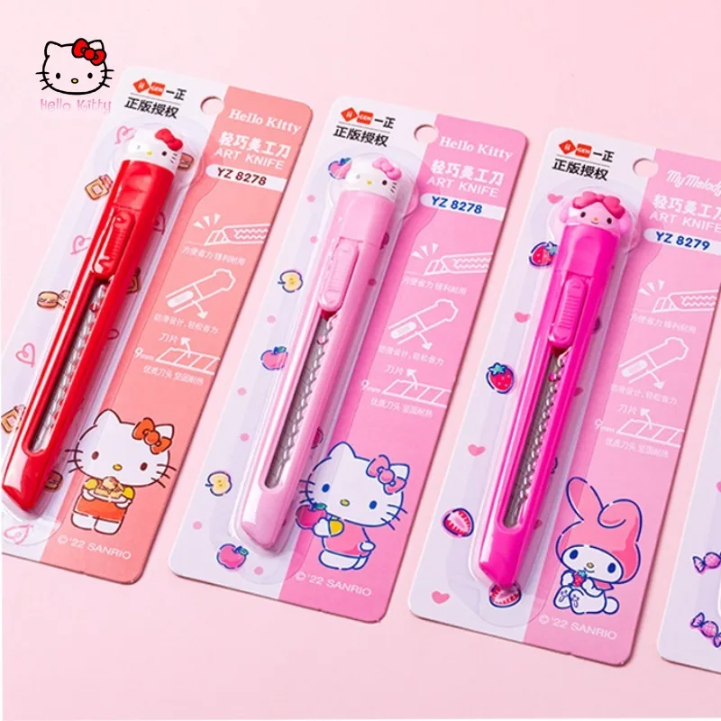 

Kawaii Sanrio Hello Kitty My Melody Art Knife Anime Student Handbook Paper Cutter Office Stationery Supplies Open Box Knife