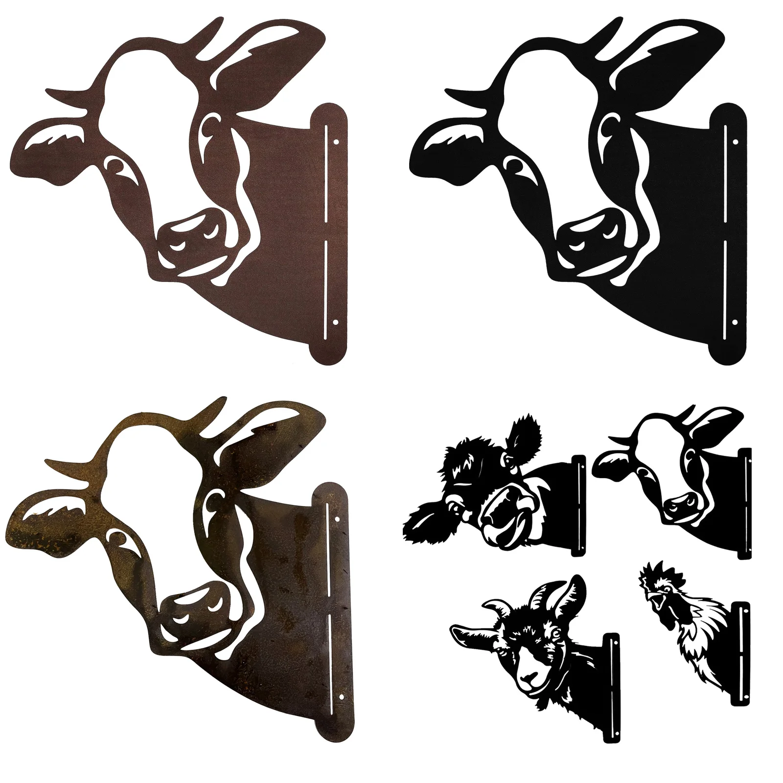 

Металлические подвесные украшения для улицы, украшение для сада в виде коровы, Ярда, силуэт, декоративные аксессуары