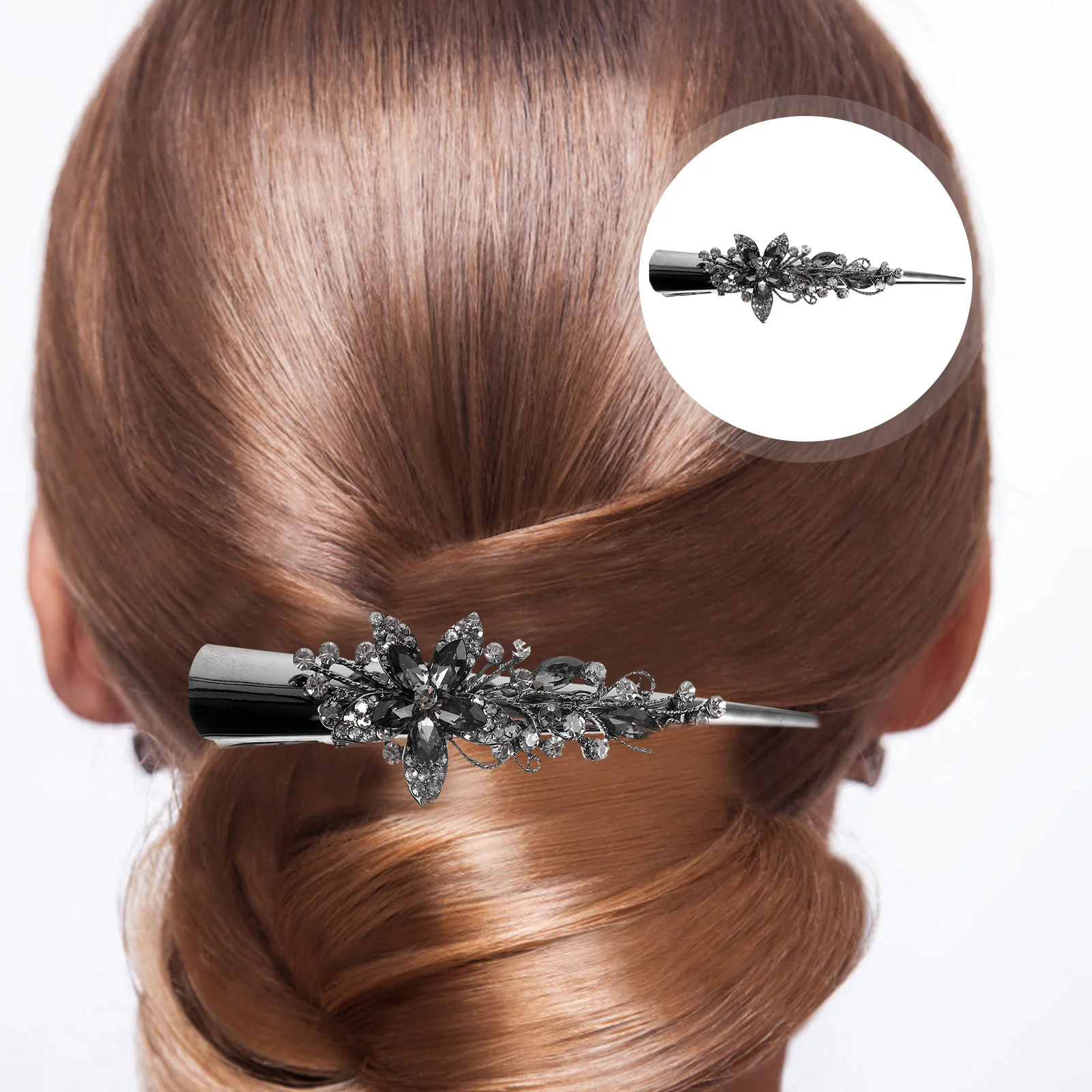 Ретро большой металлический зажим со стразами повязка на голову с кристаллами