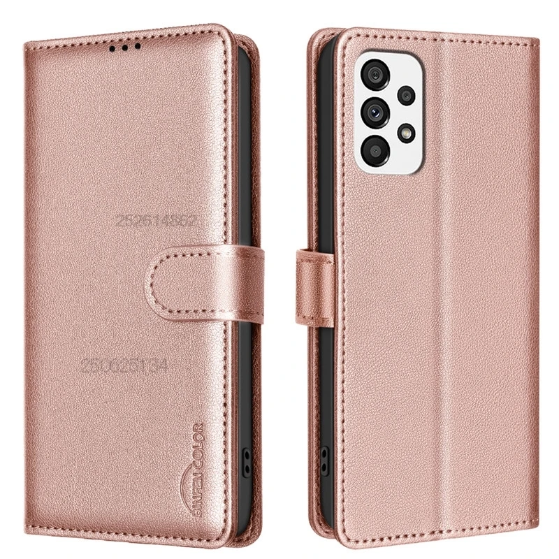 Противоугонный чехол-бумажник с откидной крышкой для Samsung Galaxy A73 5G SM-A736B кожаный