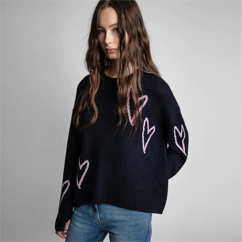 Zadig женский свободный зимний свитер из 100% кашемира новый модный пуловер с