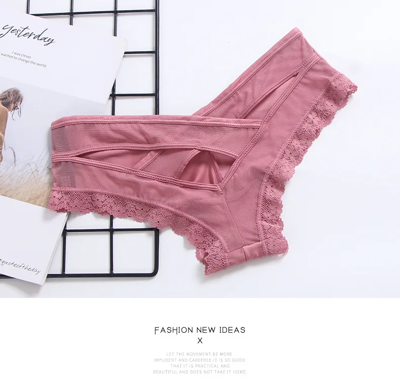 

Женские кружевные трусы, ажурные прозрачные сетчатые трусы, нижнее белье с низкой талией, женская сумка до середины бедра