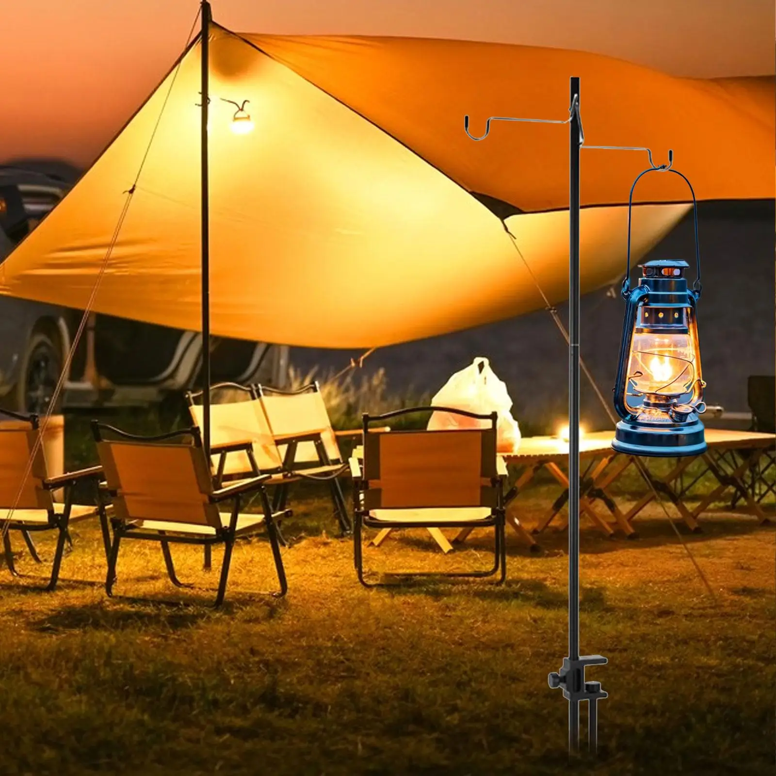 

Outdoor Lamp Pole Post Aluminum Alloy Durable Light Holder Camping Lantern Stand for Pathway Camping Porch Barbecue Picnic