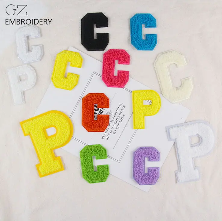 

10 Pcs/Lot Towel Letter Embroidery Patches Embroidered Clothing Hat Bag Shoe Repair Material Phone Gift Box Decor DIY Accessory