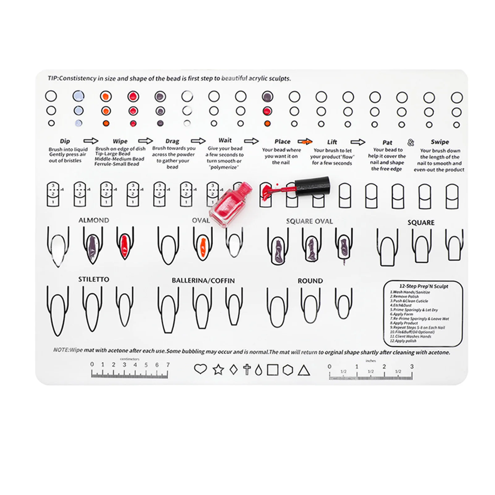 

Настольная подкладка для дизайна ногтей, мат для обучения раскрашиванию лака для ногтей, тренировочный лист «сделай сам», товары для начина...