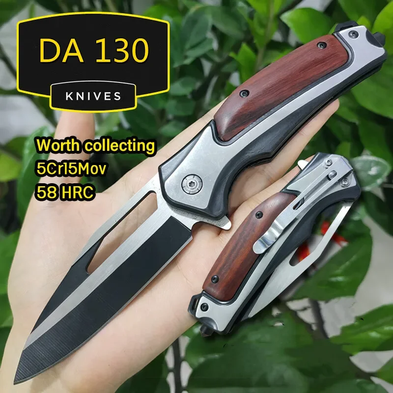 

BK DA130 Pocket 58HRC Folding Knife 5Cr15Mov Blade Wooden Handle Outdoor Tactical Hunting Knives Survival Camping EDC Tool
