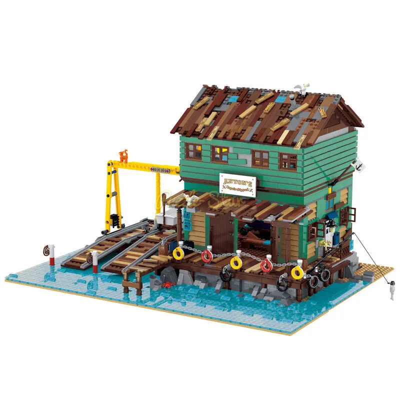 

Старый рыболовный дом 30106 строительные блоки для строительства строительных блоков модульный креативный набор игрушечный подарок для дете...