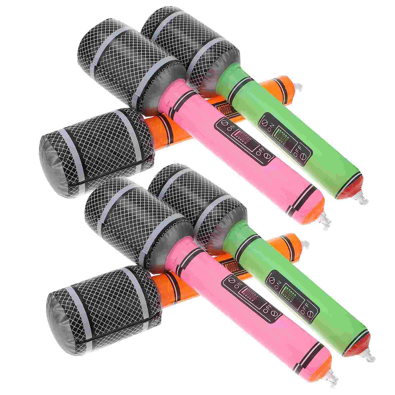 

6pcs Ballon Inflatable Plastic Microphone Shaped Party Favor Kids Gift for Children Kids
