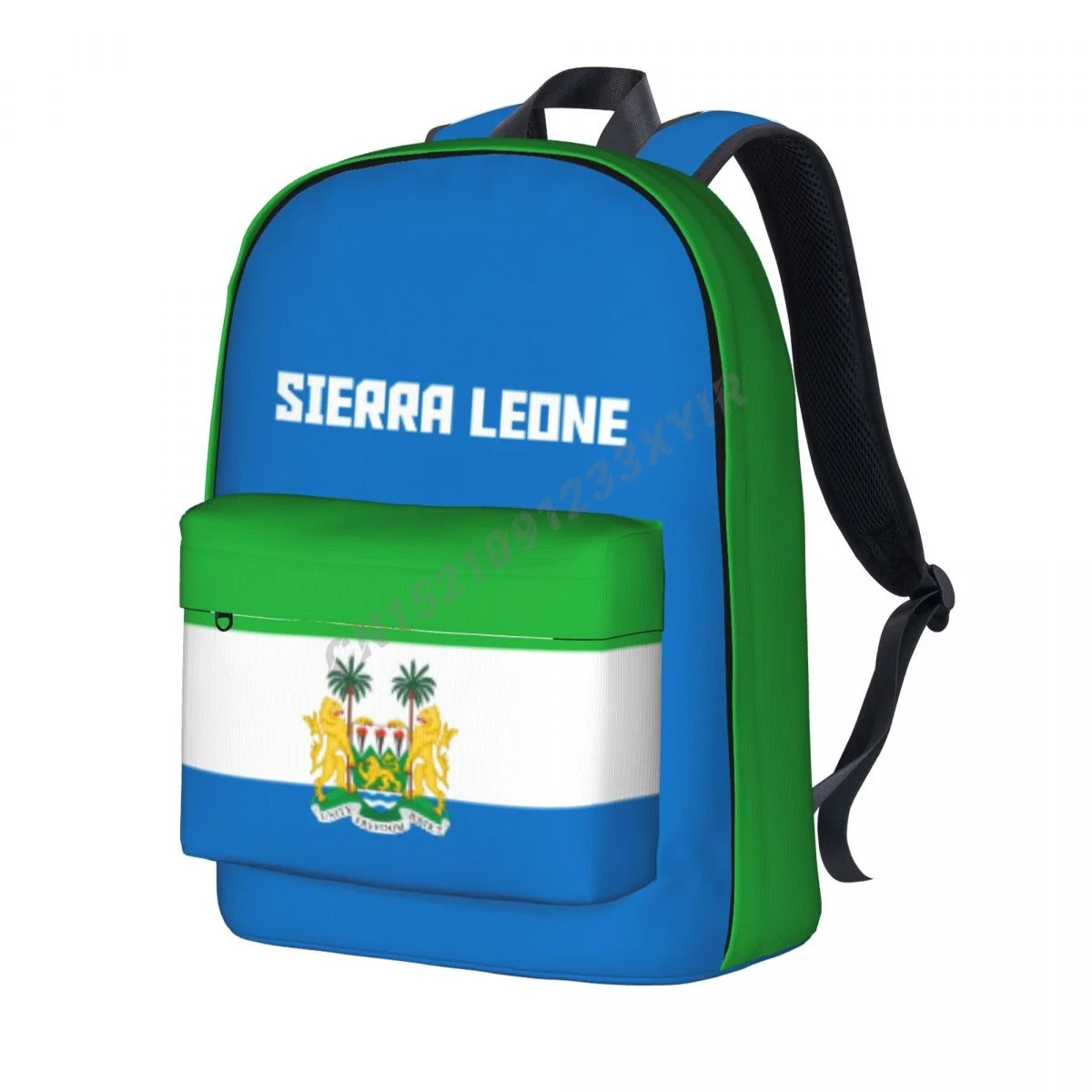 Sierra Leone Flag Stitch Schoolbag Messenger Bag Case Laptop