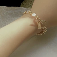 multi layer bracelet pearl ot buckle bracelet women simple and niche design all match jewelry 2022 punk girl gifts dropshipping