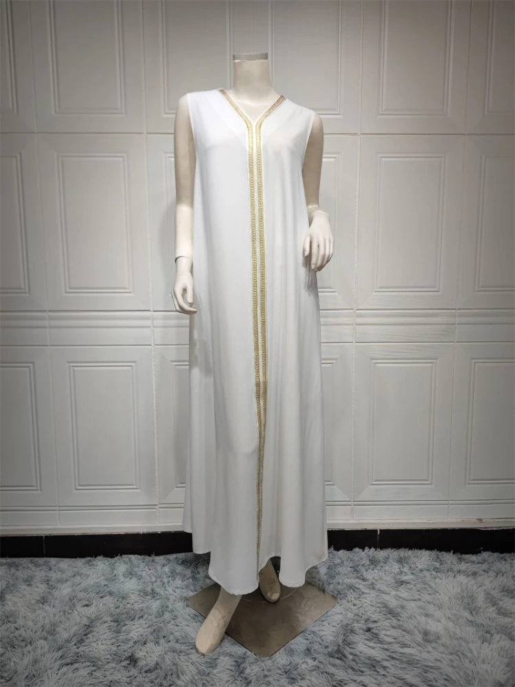 Elegant Turkish Abayas Muslim 2 Pieces Set Kaftan Dubai Luxury Diamonds Arabic Dresses Floral Embroidery Lace Tape Belted Dress