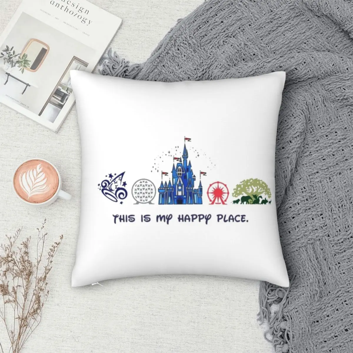 Это мое счастливое место наволочка для подушки полиэстеровый льняной бархатный