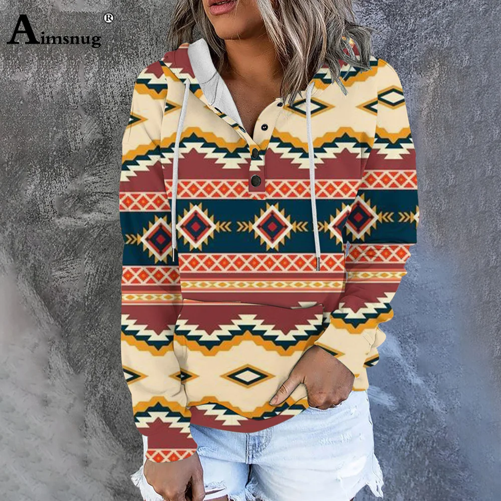 Vintage Hooded Sweatshirt Women Fleece Tops Female Long Sleeves Boho 3D Print Sweatshirts Womens Casual Pullovers Winter Hoodies